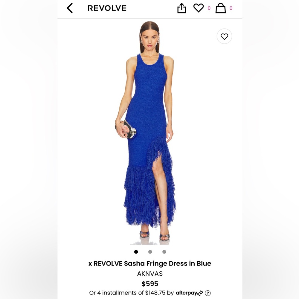 Aknvas Blue Fringe Dress size S. New with tags. Never worn.